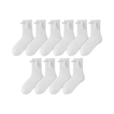 Imagem de Meias Magnéticas Com Olhos De Desenho Animado Em Preto E Branco, 10 Pa