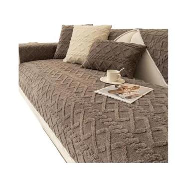 Imagem de Capas De Sofá Em Plush De Cor Sólida, Protetor De Sofá Em Fleece Jacqu