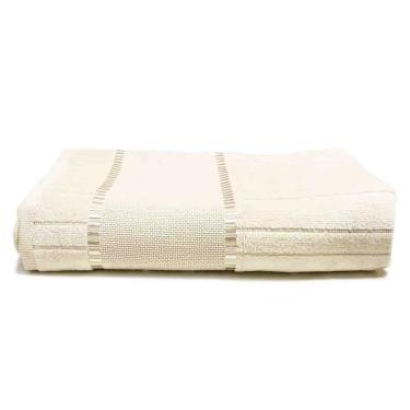 Imagem de Toalha Banho Veludo Bordar Bella 70x140cm Marfim Dohler