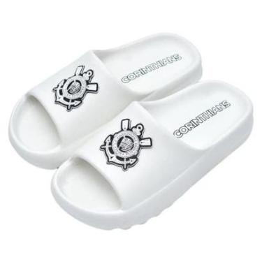 Imagem de Chinelo Nuvem Corinthians Slide Oficial Licenciado Branco-Unissex