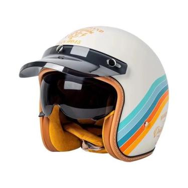 Imagem de Capacete Retro Unissex De Inverno Quente Três Quartos Para Motocicleta