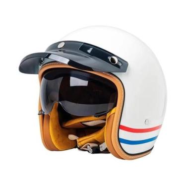 Imagem de Capacete Retro Unissex De Inverno Quente Três Quartos Para Motocicleta