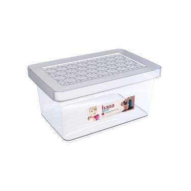 Imagem de Organizador Plástico Multiuso Alto Hana para Utensílios e Maquiagem em 8,5L com Alça pa...