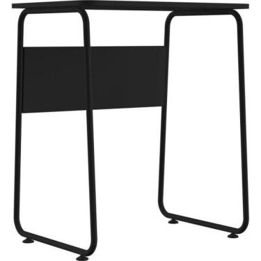 Imagem de Mesa para Computador Retangular New Job Moderno 1 Prateleira MDF 67CM Preto