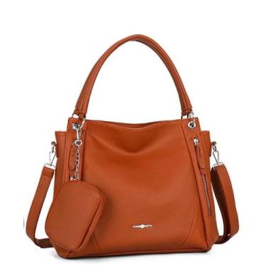 Imagem de Bolsa Mochila Feminina Grande De Ombro Com Alça Transversal De Couro P