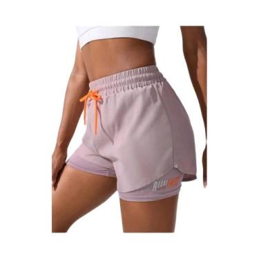 Imagem de Shorts de Yoga e Corrida de Cintura Alta para Mulheres - Cintura Elást