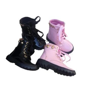 Imagem de Bota Infantil Estilo Coturno Botinha Criança Bebê Menina - B&B, Rosa, 