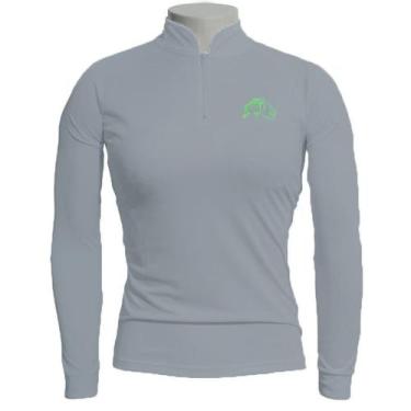 Imagem de Camiseta de Pesca EP Fishing Basic Feminina Cinza e Neon Verde (+50UV)