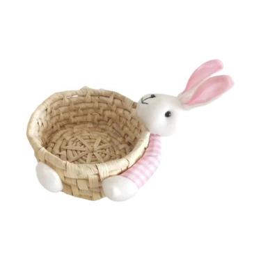 Imagem de Cesta Do Coelho Da Páscoa Mini Reutilizável Decorativa Para Armazename