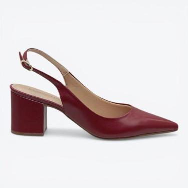 Imagem de Scarpin Mariotta Slingback Feminino 2066301-04 Cor:VinhoTamanho:35, Vi