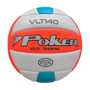 Imagem de Bola de Vôlei Poker Training VLT 140, Branco, Azul