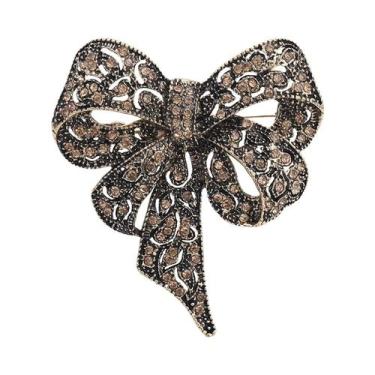 Imagem de Broches de Arco com Strass Brilhantes - Acessório de Festa Unissex, Ma