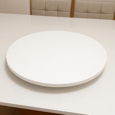 Imagem de Centro de Mesa Prato Giratório Tábua 60cm em MDF com Sistema Rotativo Interno Branco Lubrano Decor
