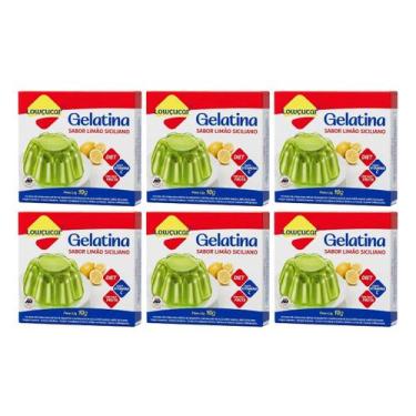 Imagem de Gelatina Diet Vit C Limão Siciliano 10g Lowçucar Kit 6 Sobremesa Zero 