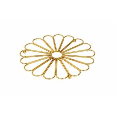 Imagem de Descanso De Panela Flor Vazado Dourado - 19,5cm - Tuut