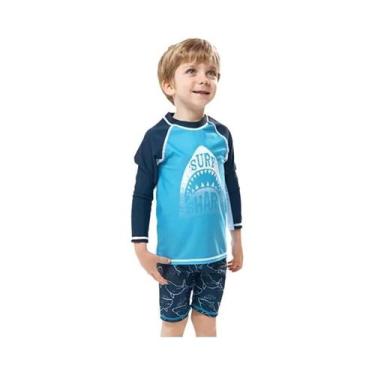 Imagem de Maiô Infantil Com Estampa De Tubarão, Roupa De Banho De 2 Peças Para M