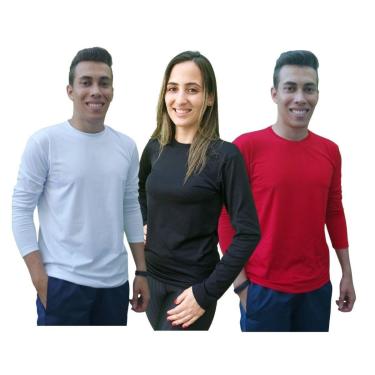 Imagem de Kit 3 Camiseta UV Proteção Solar FPU 50+ Manga Longa Camisa Térmica Praia Piscina Pescaria Esportiva-Unissex