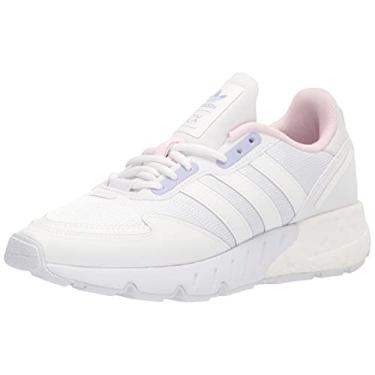 Imagem de adidas Originals Tênis feminino Zx 1k Boost, Tom branco/violeta, 6