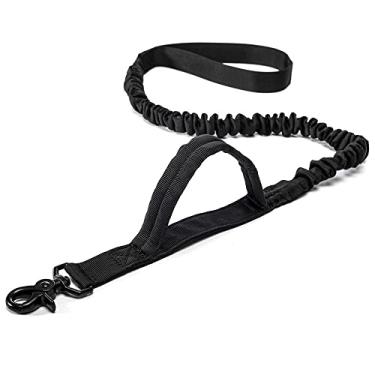 Imagem de Guia Elástica para Cachorro MADOG Alça Longa e Curta PRETA