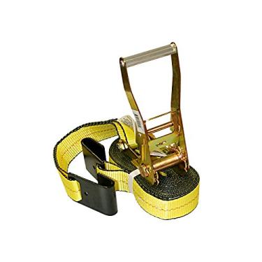 Imagem de Everest – Tira de amarrar com catraca premium 1 pacote com 5 cm. x 30 pés 3333 LBS Limite de carga de trabalho 10000 LBS Força de ruptura gancho liso alças de carga perfeito para aparelhos de movimento, equipamento de gramado e motocicleta