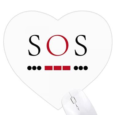 Imagem de Mouse pad Morse Code Rescue Point Line Expression Heart Tapete de borracha para escritório