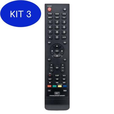 Imagem de Kit 3 Controle Remoto Para TV Lcd Led Sti Semp Toshiba CT-6470