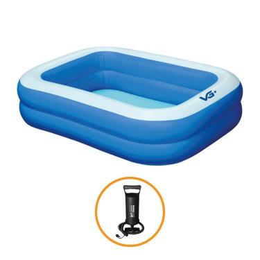 Imagem de Piscina Inflável Retangular Azul 100 Litros 120 cm Com Bomba VG+