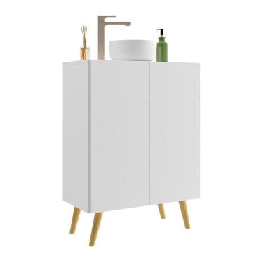 Imagem de Gabinete de Banheiro Retrô Multimóveis 63 cm com 2 Portas FG5006 Branco/Natural