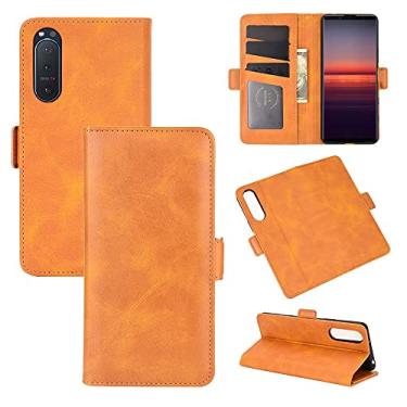 Imagem de YUNCHAO Caixa de telefone Para Sony Xperia 5 II Fivela Magnética Magnética Estojo de Couro Horizontal Com Holder & Card Slots & Carteira capa para celular