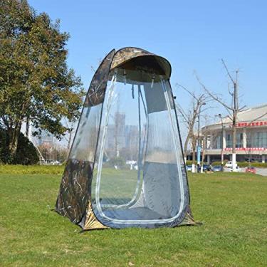 Imagem de Barraca de pesca pop-up, barraca de acampamento ao ar livre portátil abrigo de privacidade à prova d'água para caminhadas praia piquenique, pesca, camuflado, 1,2 x 1,7 m