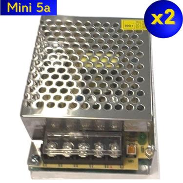 Imagem de Kit 2 Mini Fonte Chaveada 12V-5A Colmeia Bivolt Cftv E Leds