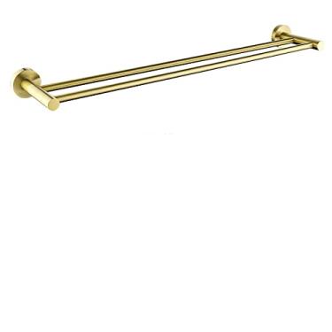 Imagem de Barra de toalha dupla de aço inoxidável montada na parede toalheiro preto escovado ouro acessórios para porta-toalha de banheiro ouro rosa, barra de toalha dupla A3