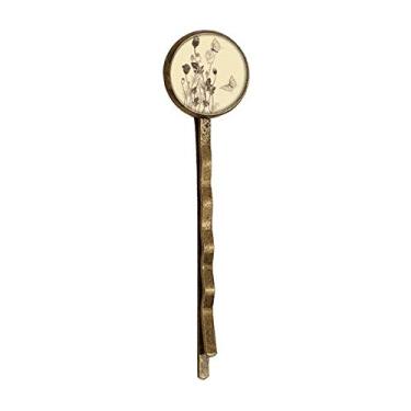 Imagem de Rose Butterfly Folhas Flor Planta Retro Metal Hair Bobby Pin Headwear