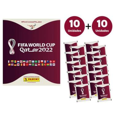 Imagem de Álbum Da Copa 2022 Qatar + 100 Figurinhas Kit Com 20 Envelope - Album