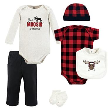 Imagem de Hudson Baby Conjunto de enxoval de algodão unissex para bebês, Alce de inverno, 6-9 Meses