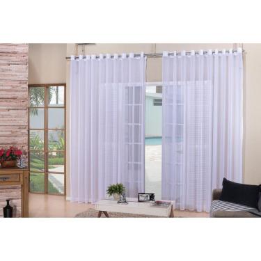 Imagem de Cortina Para Sala Quarto Voal Liso Branca 5,00X2,50