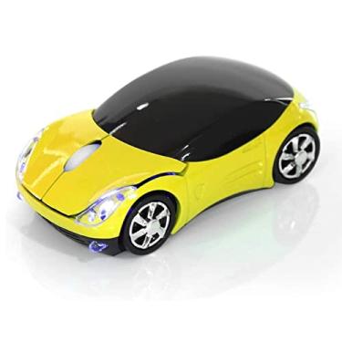 Imagem de ASHATA Mouse sem fio com receptor USB - mouse óptico de 1600DPI para PC, laptop, tablet - design bonito - Win XP/7/ME/2000, Mac OS, Amarelo, Moderno