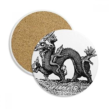 Imagem de China Culture Qing Dynasty Line Caneca de desenho porta-copos de mesa Pedra absorvente de proteção de mesa