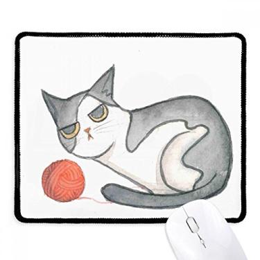 Imagem de Miaoji Pintura Aquarela Fantoche Gato Mousepad Borda Costurada Tapete Borracha Gaming Pad