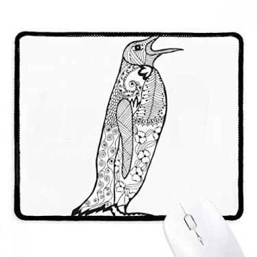 Imagem de Mousepad de desenho de animal pinguim fofo com borda costurada tapete de borracha para jogos