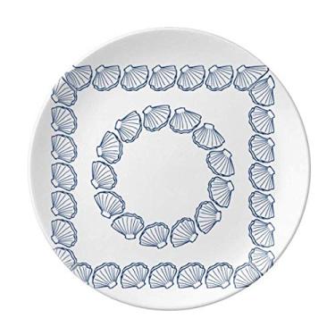 Imagem de Conjunto de conchas de frutos do mar, prato decorativo de porcelana salver louça de jantar