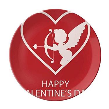 Imagem de White Angel Arrow Prato de Dia dos Namorados Decorativo de Porcelana Salver Prato de Jantar