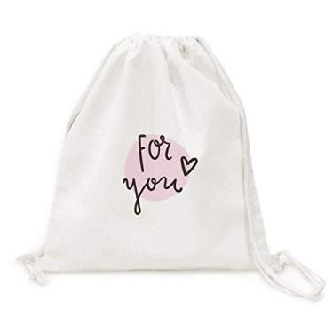 Imagem de Mochila de lona para escrever à mão com citação rosa para você