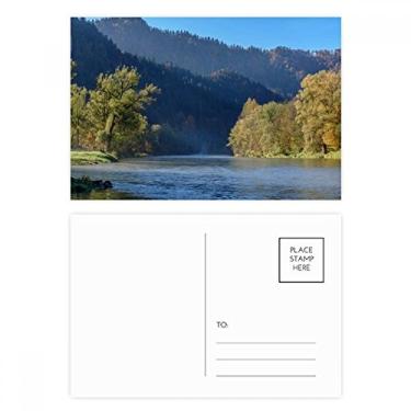 Imagem de Cartão postal River Mountain Hill Forest Reflection Water Cartão de felicitações de aniversário