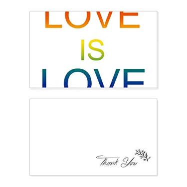 Imagem de LGBT Bandeira de arco-íris Love Is Love Cartão de agradecimento aniversário aniversário saudações casamento agradecimento