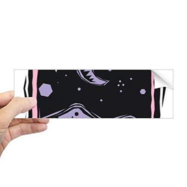 Imagem de DIYthinker Adesivo retangular com elemento de estrela de montanha roxa e lua para notebook, decalque de janela