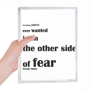 Imagem de Caderno com citação inspiradora sobre o medo de George Addair de folhas soltas diário recarregável artigos de papelaria