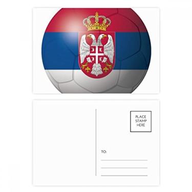 Imagem de Cartão postal de aniversário com bandeira nacional da Sérvia e futebol americano