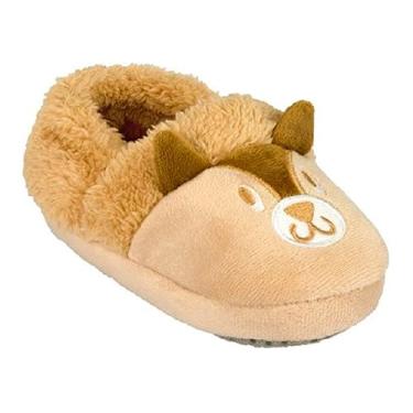 Imagem de Pantufa Infantil Bebê Menino Esquilo Marrom Kids Pimpolho