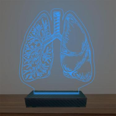 Imagem de Luminária Led 3d Pulmão Pneumologista Abajur Luxo